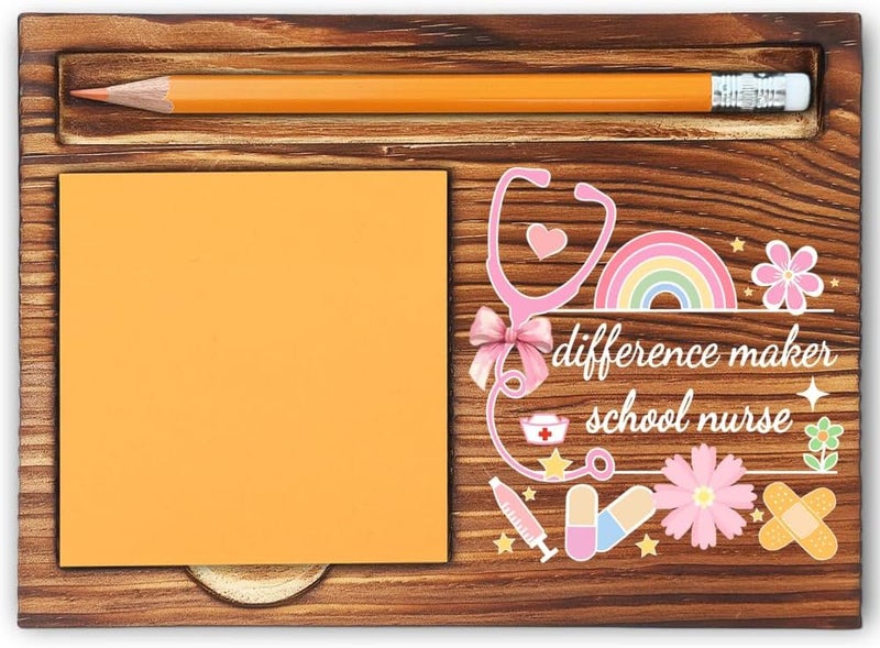 MFOMFO Thank You Appreciation Gifts for School Nurse, Nurse Graduation Gifts for Women Sister, School Nurse Office Decor for Work, Nurses Week Gifts Office Home Self-Stick Note Pad Holders-LBB17 - Image 1
